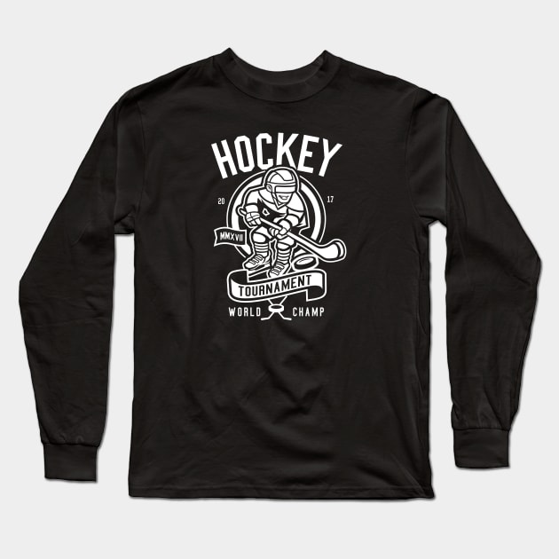 Hockey Tournament World Champ Long Sleeve T-Shirt by Rebus28